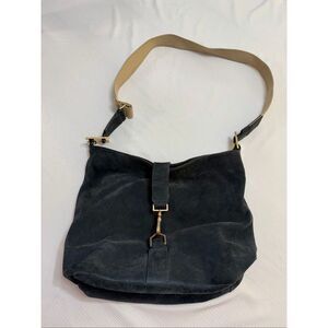 India Hicks Edwina Hobo Blue Soft Suede Handbag